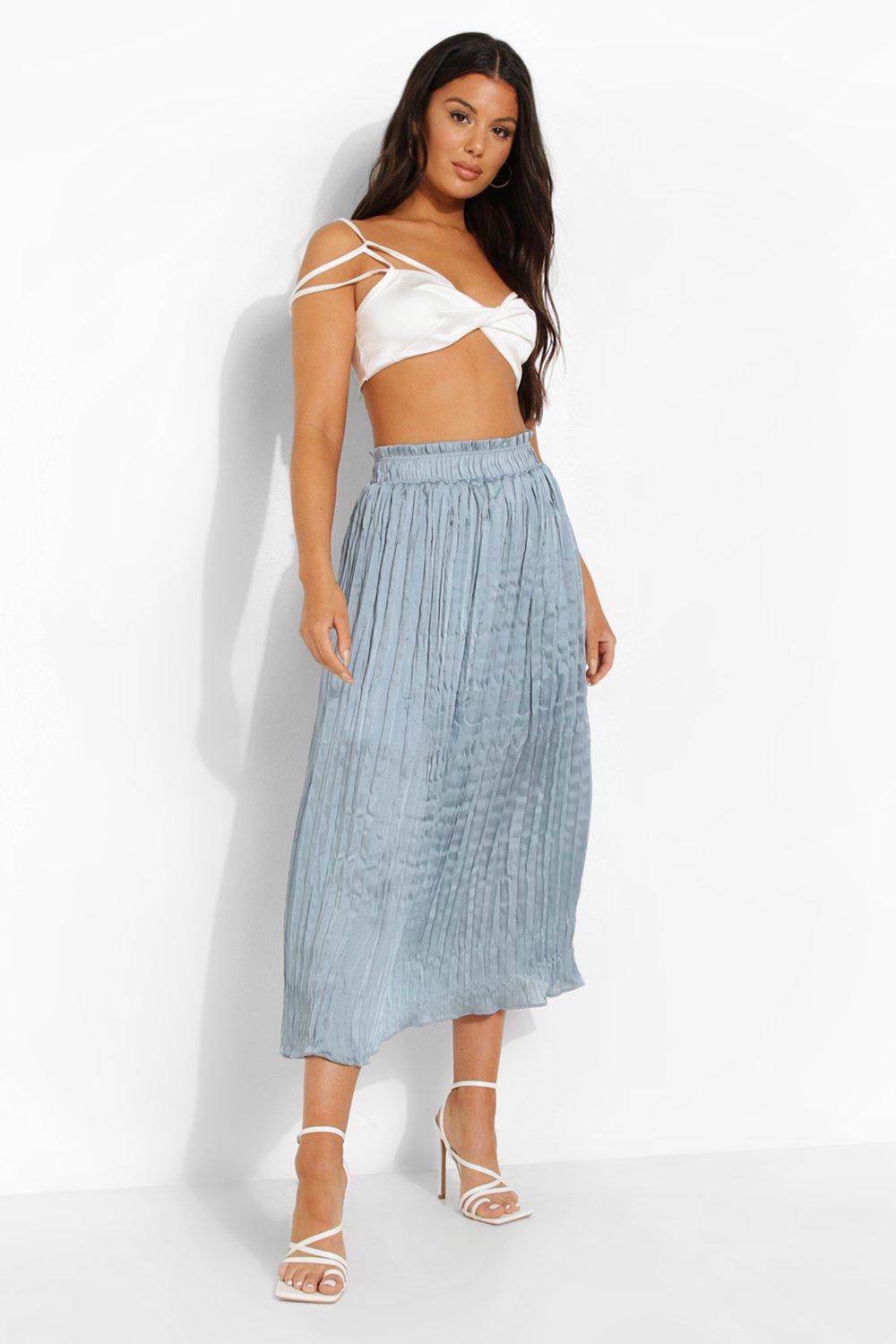 Ice blue pleated clearance skirt